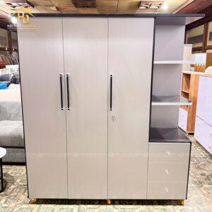 Tủ Áo Nhựa 3 Cánh Có Kệ Góc Hiện Đại (2 Màu) 2 tu ao nhua 6 1