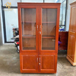 Tủ Hồ Sơ Gỗ 2 Cánh Lắp Kính Hiện Đại