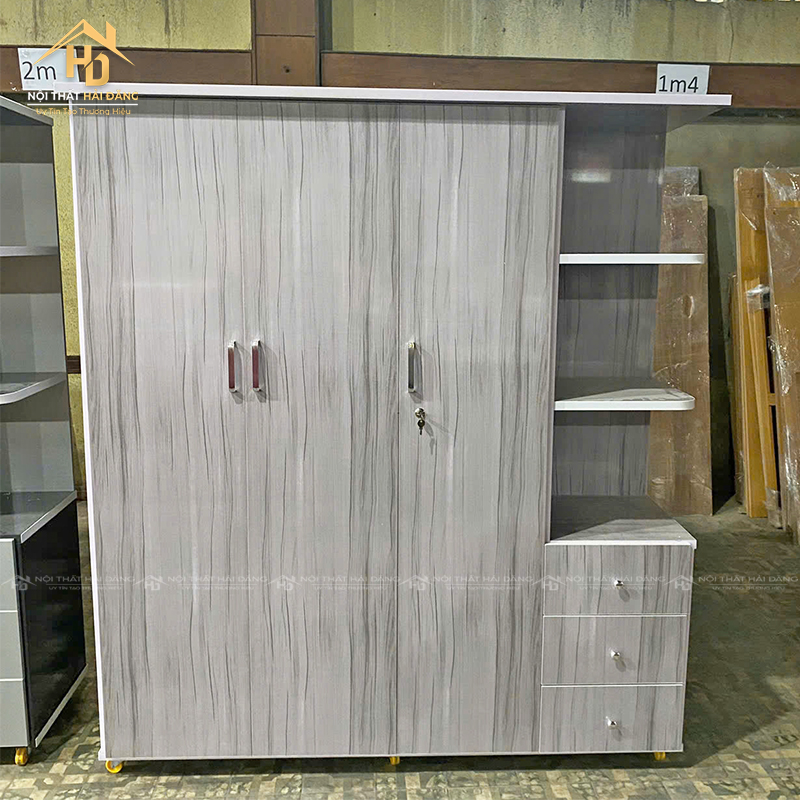 tu-quan-ao-22 Tủ Áo Nhựa 3 Cánh Có Kệ Góc Hiện Đại (2 Màu)