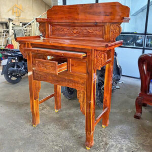 Tủ Thờ Gỗ 2 Tầng Chạm Khắc Có Bánh Xe Di Chuyển 2 tu tho