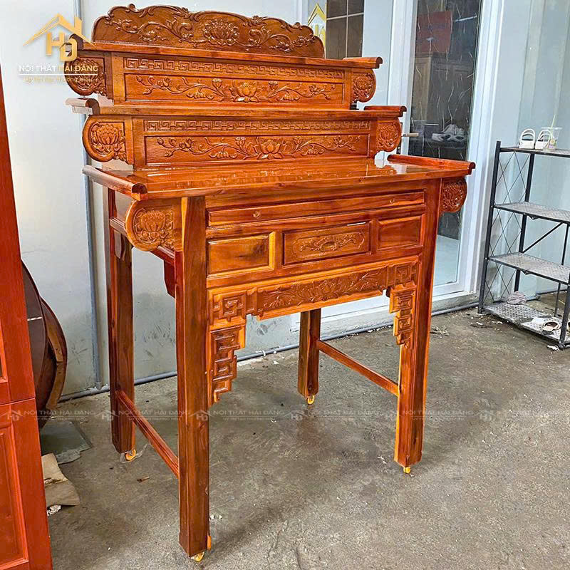 tu-tho-31 Bàn Thờ Gỗ 3 Tầng Chạm Khắc Hoa Sen Cổ Điển