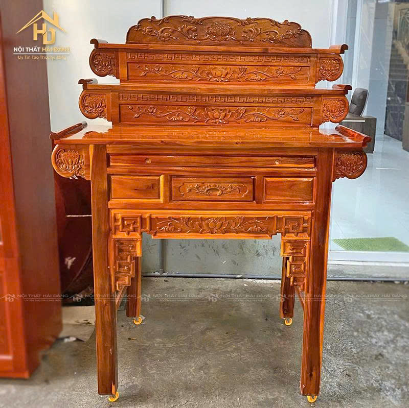 tu-tho-32-1 Bàn Thờ Gỗ 3 Tầng Chạm Khắc Hoa Sen Cổ Điển