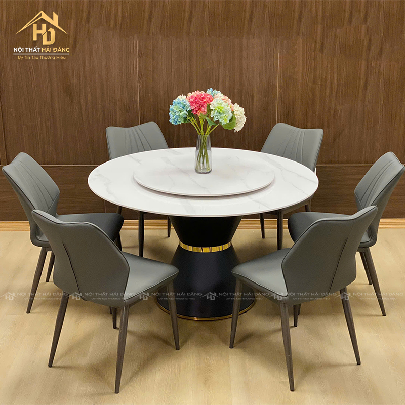 Bàn Ăn Đá Mặt Tròn Xoay Cao Cấp  ban-an-2 Bàn Ăn Đá Mặt Tròn Xoay Cao Cấp