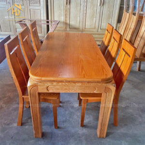 Bộ Bàn Ăn Gỗ Tự Nhiên Màu Sáng Sang Trọng