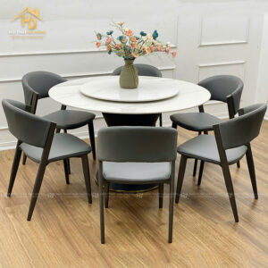 Bàn Ăn Đá Mặt Tròn Xoay Cao Cấp  4 ban an tron 2