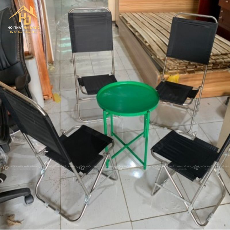 bàn ghế cafe inox