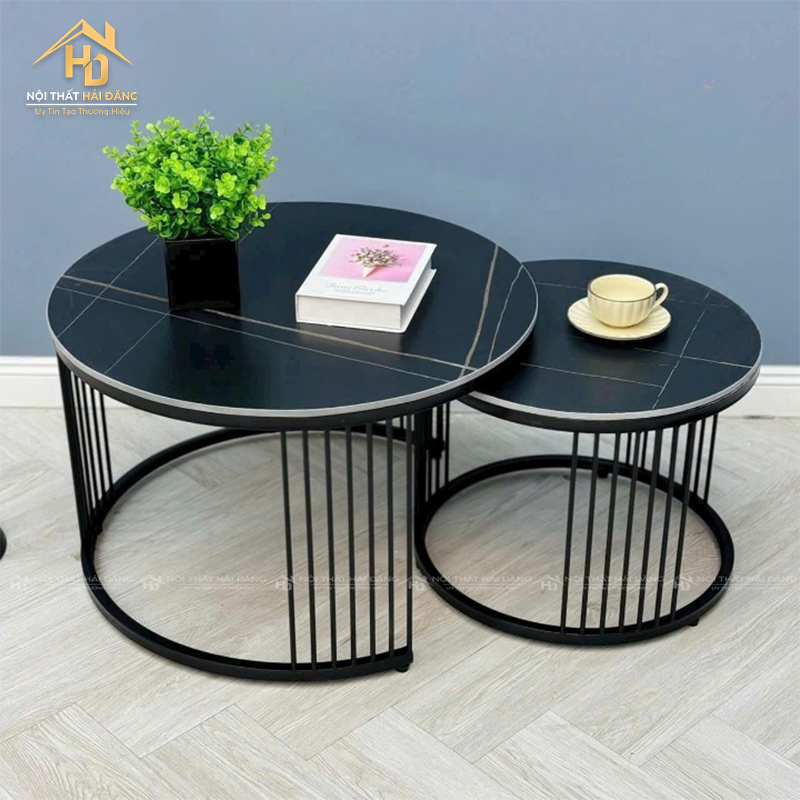 ban-sofa-doi Bàn Sofa Đôi Mặt Đá Ceramic, Chân Kim Loại Chắc Chắn