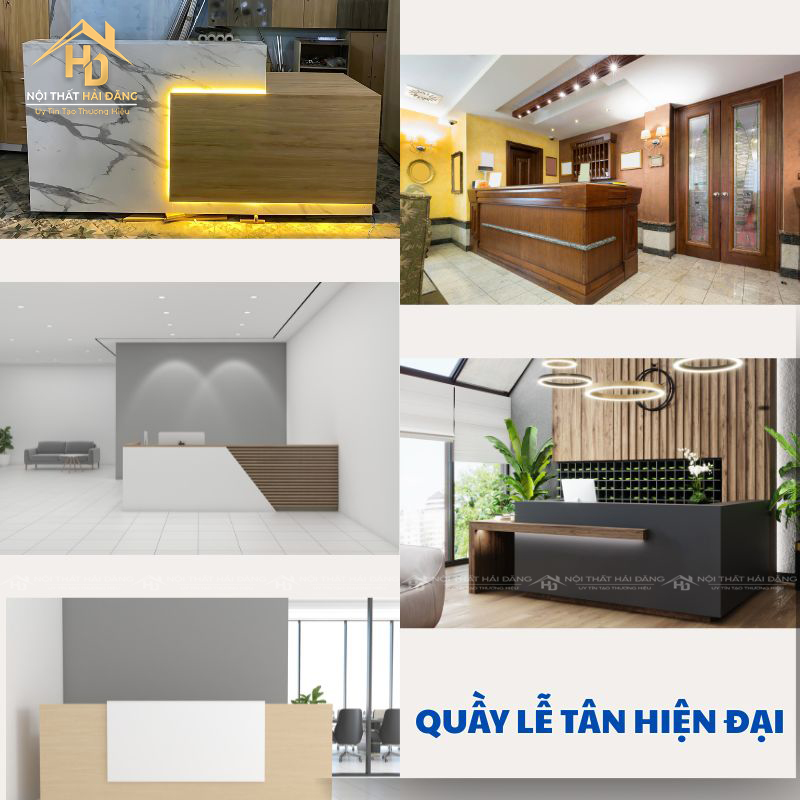các quầy lễ tân hiện đại