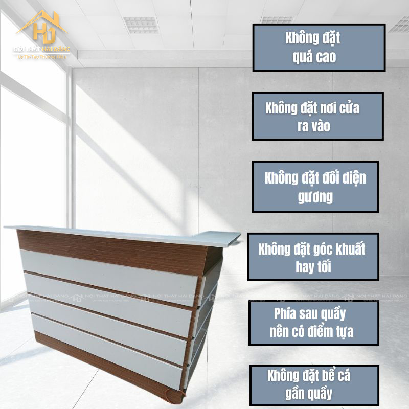 lưu ý khi bố trí quầy