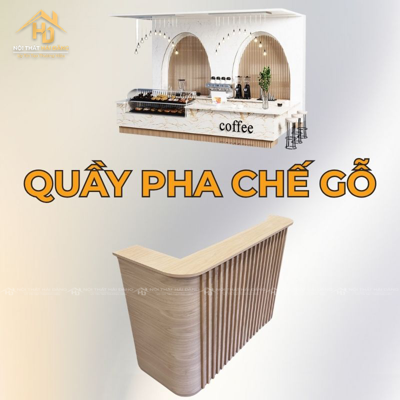 quầy pha chế gỗ