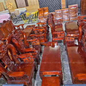 Bộ Ghế Salon Tay 12 Chạm Đào Tay Rồng Sang Trọng 2 salon go hai dang 7