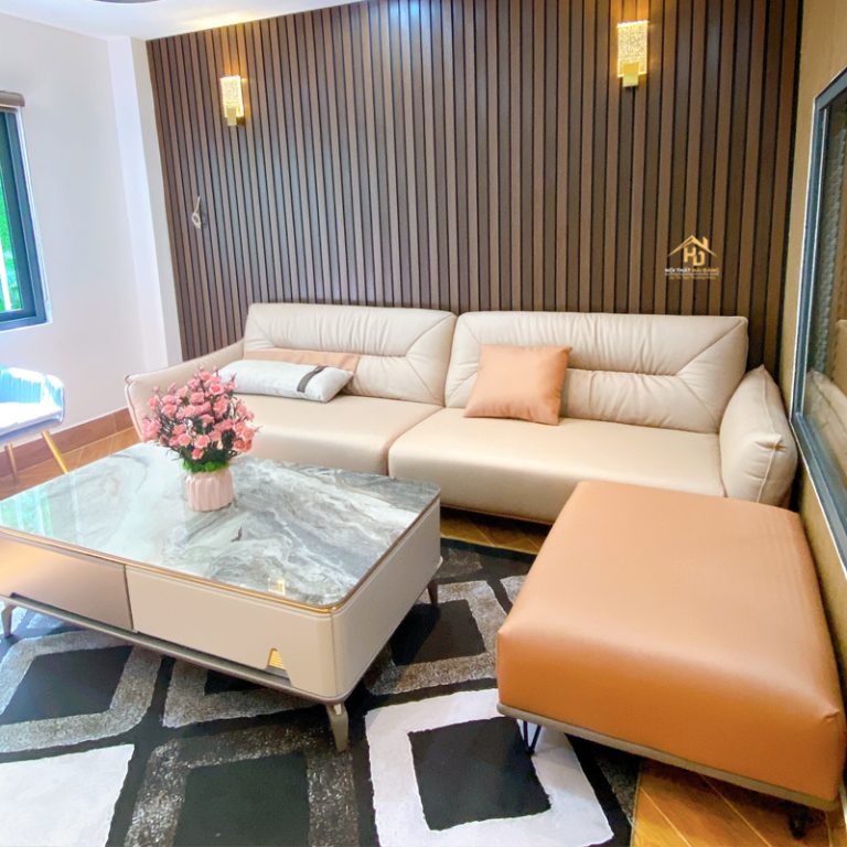 sofa bọc da thật