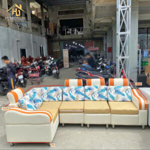 Sofa Góc L Thời Thượng Hoạ Tiết Kẻ Sọc Độc Đáo