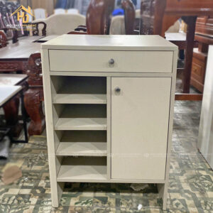 Tủ Giày Gỗ MDF Phủ Melamine Màu Kem Sang Trọng