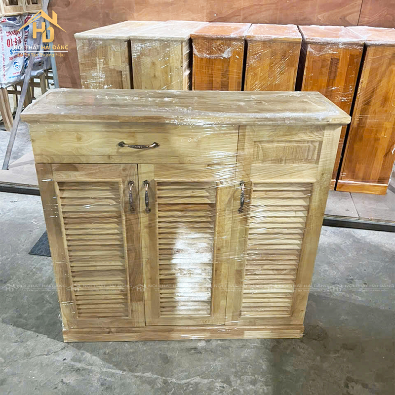 tu-giay-go-6 Tủ Giày Gỗ Tự Nhiên 2 Cánh Nhỏ Gọn