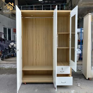 Tủ Quần Áo Gỗ MDF Lõi Xanh Có Hộc (Nhiều Mẫu) 6 tu quan ao 3 canh 5