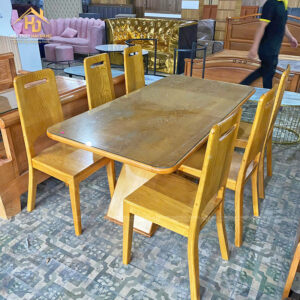 Bộ Bàn Ăn Gỗ Tự Nhiên 6 Ghế Lưng Tựa Cao 2 ban an gia dinh 10