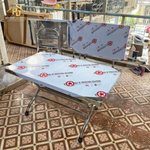 Bàn Ăn Inox Chữ Nhật Gấp Gọn 2 ban inox 2