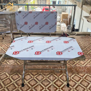 Bàn Ăn Inox Chữ Nhật Gấp Gọn