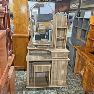 Bàn Trang Điểm Gỗ Gương Oval Có Hộc Tủ Tiện Lợi 2 ban phan hai dang 1