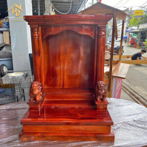Bàn Thờ Ông Địa Gỗ Khắc Tượng Kỳ Lân Hai Bên