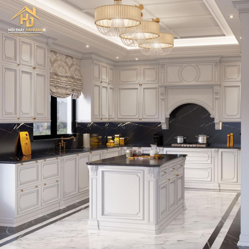 tủ bếp tân cổ điển chữ I