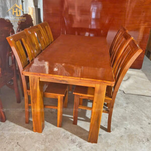 Bộ Bàn Ăn Gỗ Tràm 6 Ghế Sang Trọng ( 2 Màu)