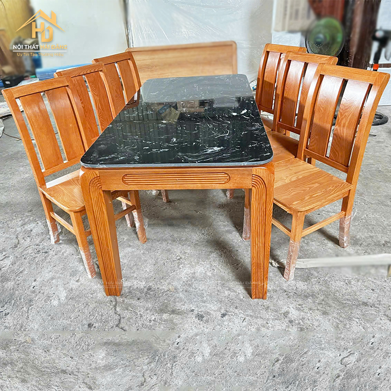 bo-ban-an-9 Bàn Ăn 6 Ghế Gỗ Tự Nhiên Mặt Đá Cao Cấp