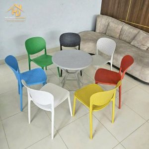 Bộ Bàn Ghế Cafe Tròn Nhựa Đúc Hiện Đại (Nhiều Màu) 6 ghe nhua duc 5