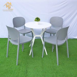 Bộ Bàn Ghế Cafe Tròn Nhựa Đúc Hiện Đại (Nhiều Màu) 4 ghe nhua duc 7