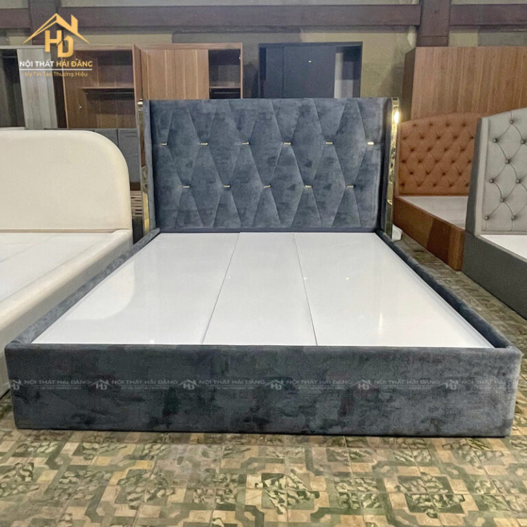 giường ngủ bọc vải nhung