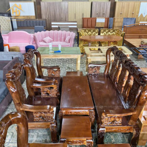 Bộ Salon Gỗ Tràm Đào Tay 10 Sang Trọng