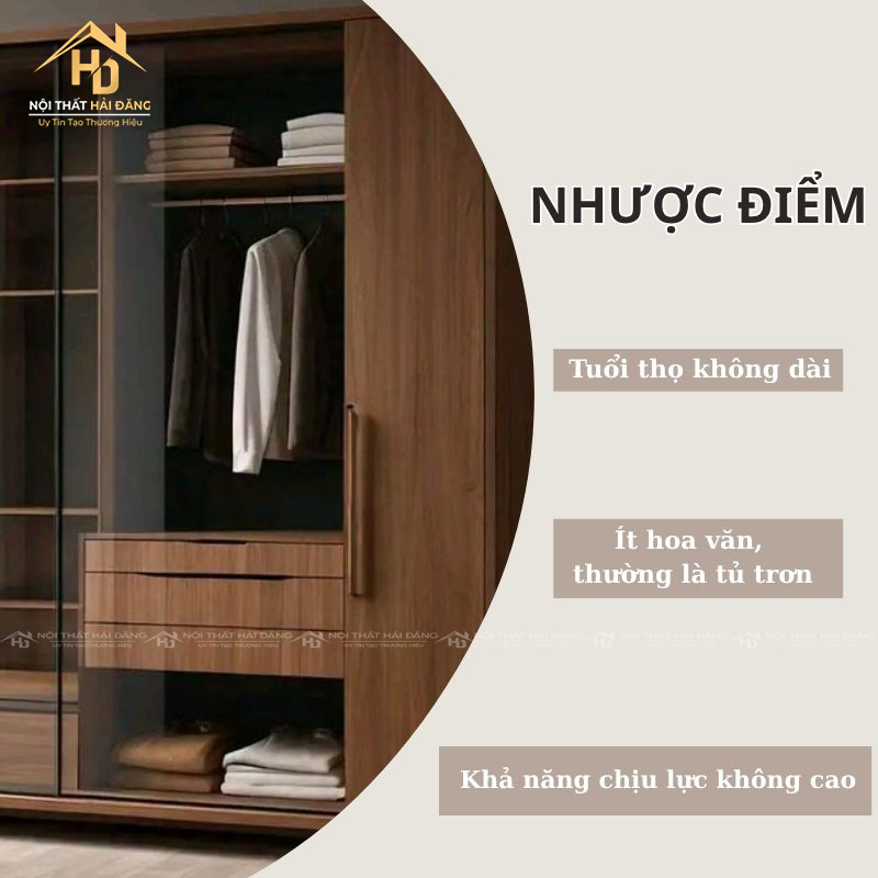 nhược điểm của tủ gỗ công nghiệp