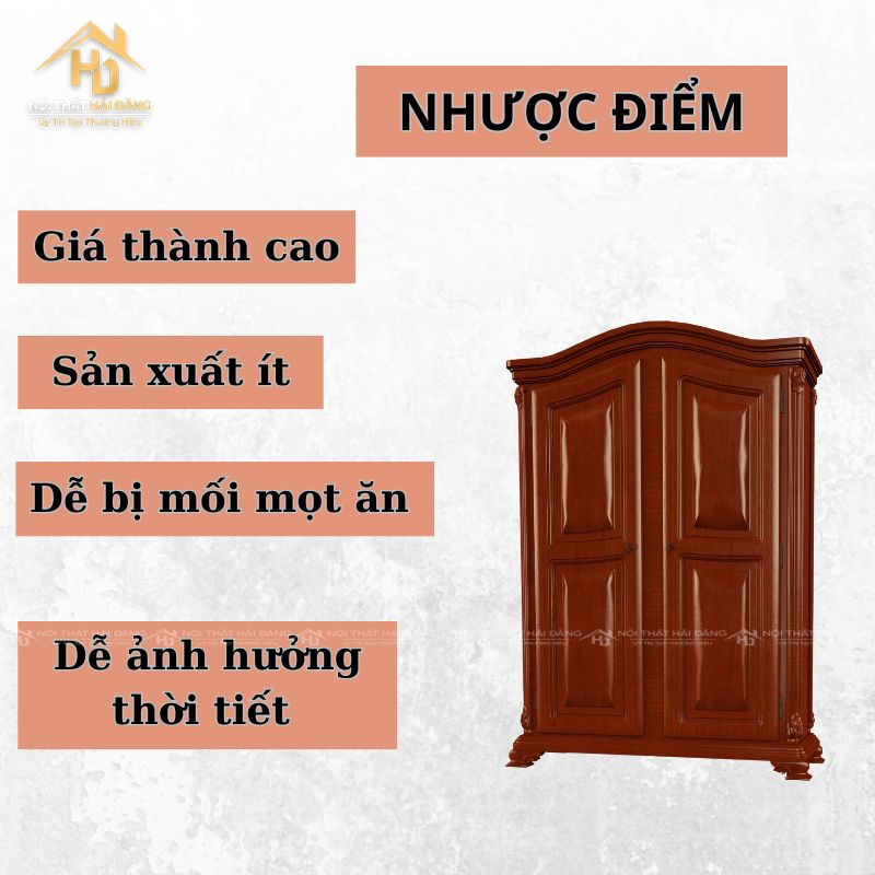 nhược điểm của tủ quần áo