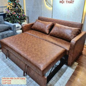 sofa bed màu da bò loang