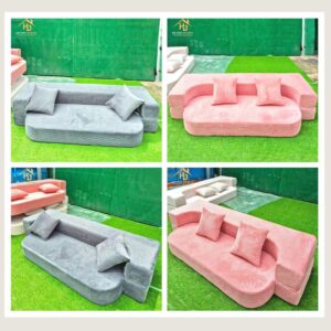Sofa Bed Nhung Tăm Elip Độc Đáo (Nhiều Màu)