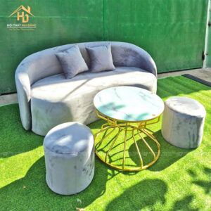 Sofa Bọc Nhung Bo Góc Hiện Đại (Nhiều Màu)