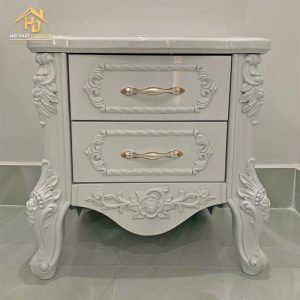 Tab đầu giường tân cổ điển màu trắng