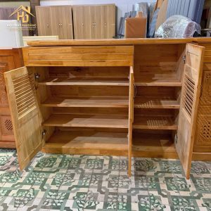 Tủ Giày Gỗ 3 Cánh Cửa Nan Thông Thoáng 3 tu giay go 3 canh 1