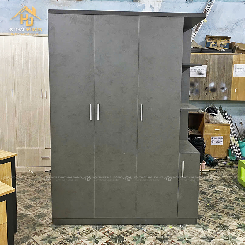 tu-quan-ao-dong-moi-1 Tủ Quần Áo Gỗ Đóng Mới 3 Cánh Liền Kệ Hiện Đại