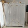 Tủ Quần Áo Gỗ 4 Cánh Màu Trắng Tân Cổ Điển