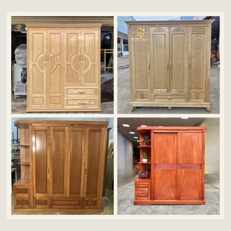 tủ quần áo gỗ tự nhiên thông minh