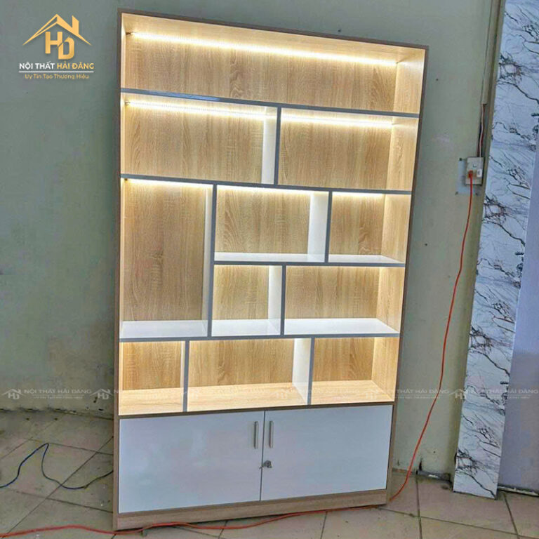tủ trưng bày mỹ phẩm có led
