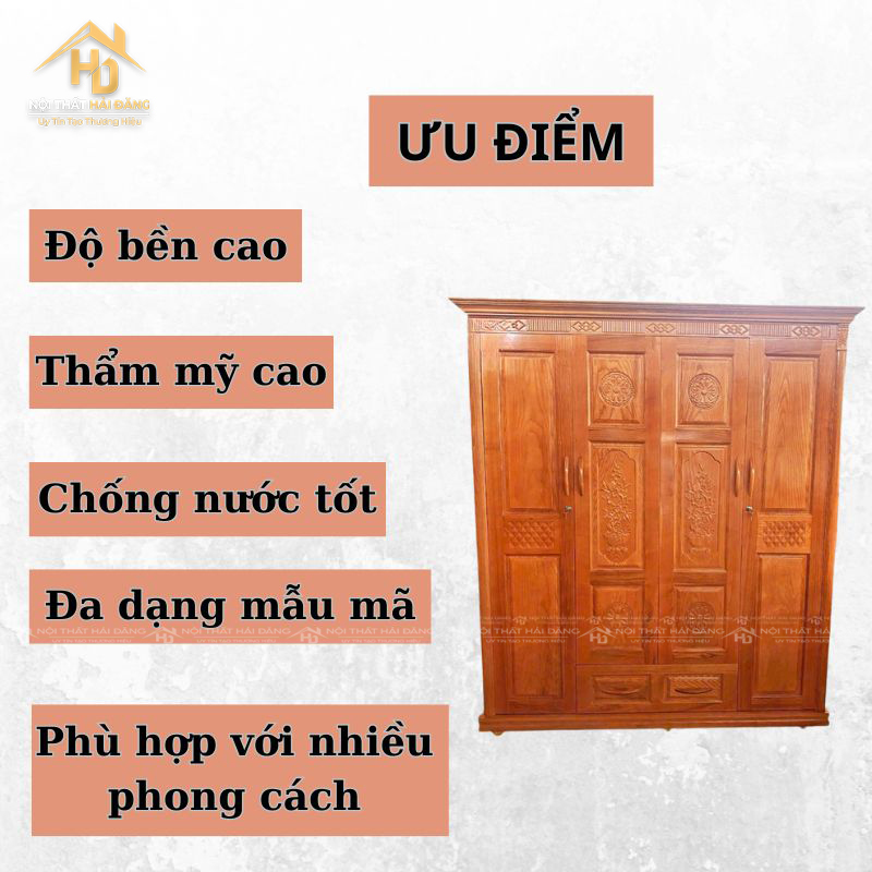 ưu điểm của tủ gỗ tự nhiên
