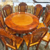 Bộ bàn ăn gỗ tràm mặt tròn 8 ghế
