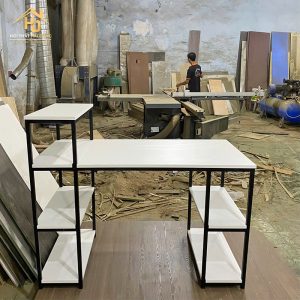Bàn Làm Việc Kèm Kệ Sách Gỗ MDF Khung Sắt