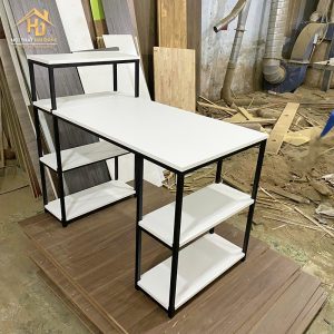 Bàn Làm Việc Kèm Kệ Sách Gỗ MDF Khung Sắt 2 ban lam viec 2