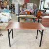 Bàn Làm Việc Chân Gấp Gọn 60cm x1m2 Mặt Gỗ Nâu Hiện Đại