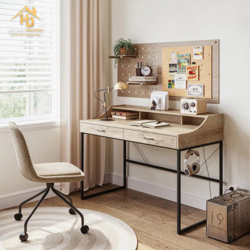 ban-lam-viec-chan-sat-tinh-dien TOP 10 Bàn Làm Việc Kết Hợp Bàn Trang Điểm Đẹp & Tiện Dụng