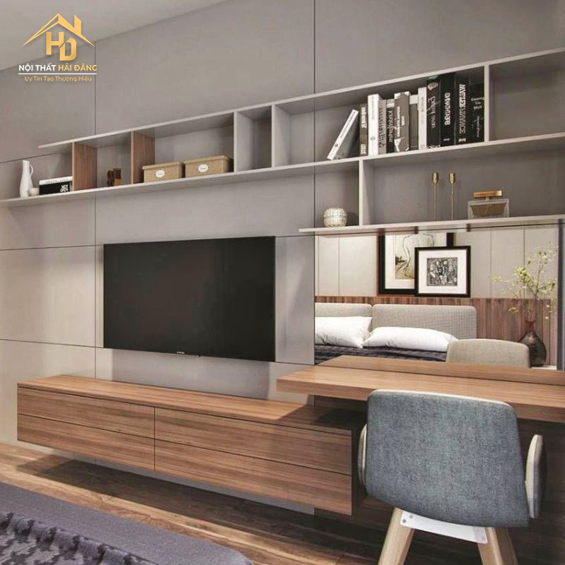 ban-lam-viec-co-ke-tivi Khám Phá Các Mẫu Bàn Làm Việc Kết Hợp Đẹp & Hot Nhất